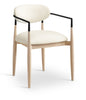 Riccio - Faux Leather Dining Arm Chair (Set of 2) - Natural Frame