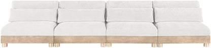 Turin - Chenille Fabric Upholstered Modular Sectional - White