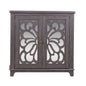 Elegant Sideboard With 2 Acrylic Mirrored Doors, Adjustable Shelf Storage