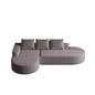 Modern Curved Sofa, L-Shaped Modular Sectional Set With 3 Pillows
