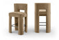 Zuno - Velvet Performance Fabric Upholstered Bar Stool (Set of 2)