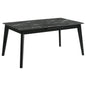 Bellingham - Dining Table With Self Storing Extension Leaf - Black Marble-Look Sintered Stone
