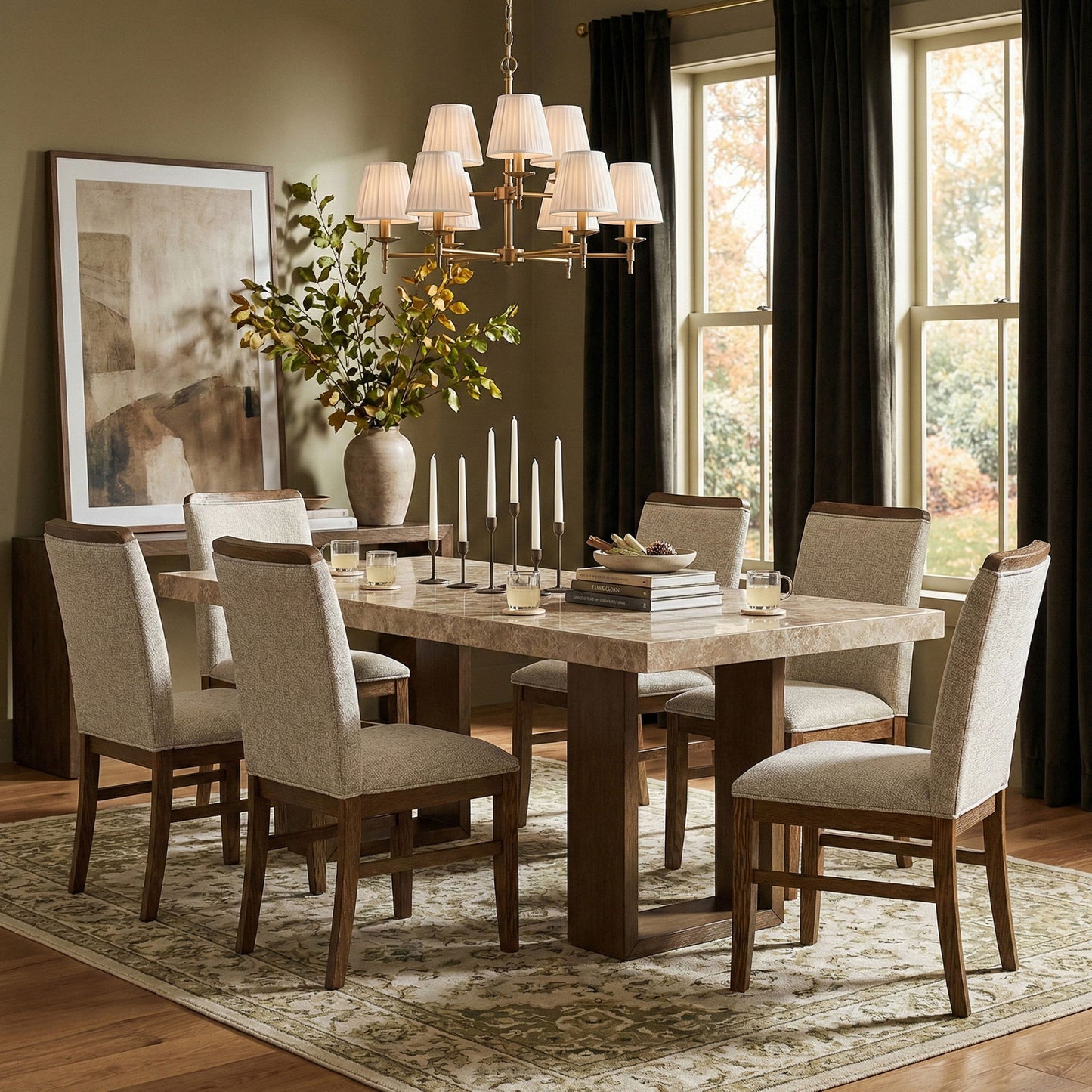 Ananda - 84" Marble Dining Table