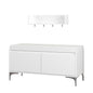 Wall Mounted Entryway Shelf With Hooks And Storage Bench Set - Off White
