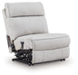 Social Pointe - Power Armless Recliner With Adjustable Headrest - Pearl / Ash