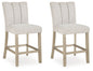 Larawyn - Upholstered Barstool (Set of 2) - Bisque