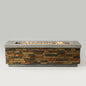 Propane Gas Fire Pit Table, 60000 Btu Rectangular For Outside Patio - Sandstone