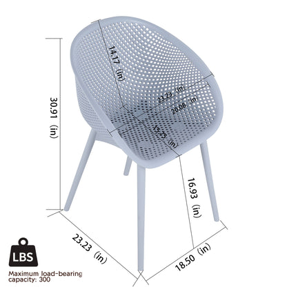 2 Piece Durable Single Chair With Hollow Out Design