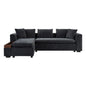 Modern L Shaped Sectional Sofa With Upholstery And Wooden Storage