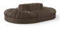 Rummi - Oval Velvet Performance Fabric Upholstered 6 Piece Modular Sectional