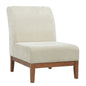 Upholstered Accent Chair - Beige / Walnut