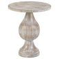 Pedestal Accent Table Elegant Round Top Table - Ivory