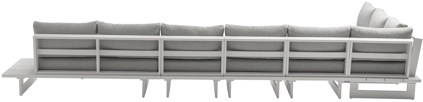 Maldives - 6 Piece Water Resistant Outdoor Patio Modular Sectional With White Base