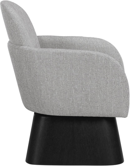 Marlowe - Linen Textured Fabric Upholstered Swivel Accent Chair - Stained Black