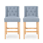 Vienna - Contemporary Fabric Tufted & Wingback Counter Stools (Set of 2)
