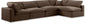 Comfy - 5 Piece Velvet Modular Sectional