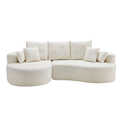 2 Piece Fabric Cloud Curved Sectional Sofa With Chaise For Living Room