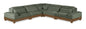 Turin - Chenille Fabric Upholstered Modular Sectional - Green