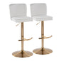 Henry - Contemporary Adjustable Barstool With Swivel With Rounded T Footrest (Set of 2)