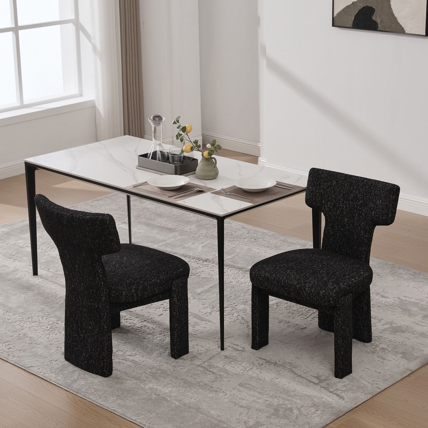 Armless Curved Back Accent Chairs