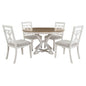 Dining Set With Extendable Round Table And 4 Upholstered Chairs