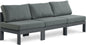 Nizuc - Outdoor Patio 3 Seat Armless Modular Sofa With Gray Frame