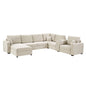 Modular 5 Seat U-Shape Sectional Sofa With Chaise Lounge, Built In Cup Holders And Storage Drawer