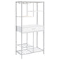 Draper - 5 Shelf LED Wine Cabinet With Pull Out Drawer - Gloss White