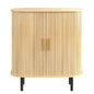 Fluted Wine Bar Cabinet With 8 Grid Wine Rack, 5 Level Adjustable Shelves, 2 Glass Holders