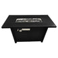 Outdoor Fire Pit Table With Lid Durable Construction - Black