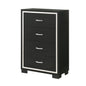 4 Drawer Bedroom Chest With Handles Furniture - Black
