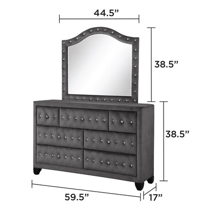 Sophia - 7 Drawer Dresser - Gray