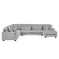 U - Shaped Sectional Sofa With Chaise Lounge, Oversized Living Room Sofa - Gray