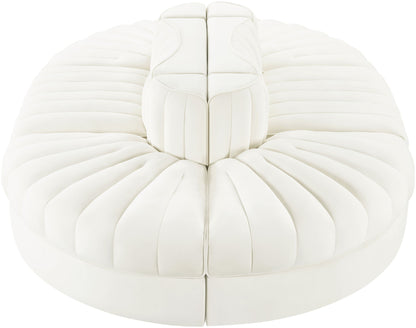 Rummi - Oval Velvet Performance Fabric Upholstered 6 Piece Modular Sectional