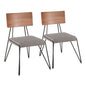 Loft - Mid-Century Modern Chair (Set of 2) - Black / Gray / Walnut