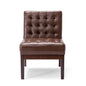 Contemporary Accent Chair With Tufted Waffle Stitch - Dark Brown