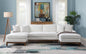 Valiant - Chenille Sectional Sofa With 4 Pillows - Ivory