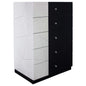 5 Drawer Chest Storage Unit, Clothes Organizer, Geometric Pattern - White / Black