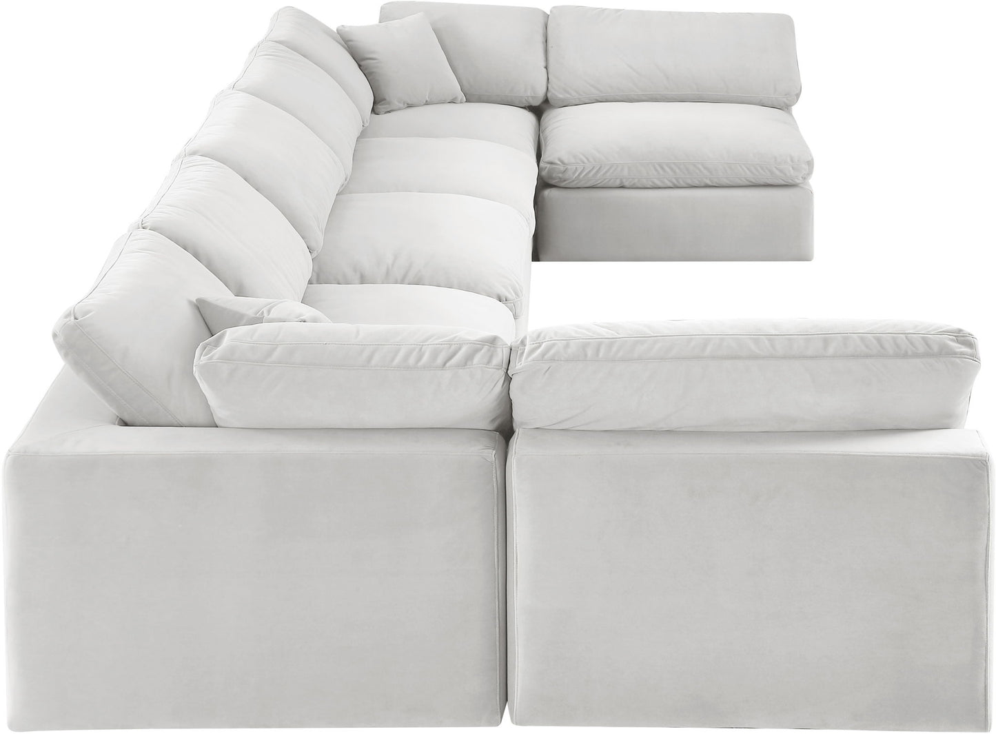 Comfy - 7 Piece Velvet Modular Armless Sectional