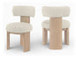 Atelier - Vegan Leather Upholstered Dining Chair (Set of 2) - Taupe / Painted Natural