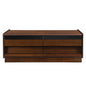 Modern Rectangle Coffee Table With 4 Drawers And 2 Display Shelves