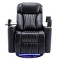 270° Power Swivel Recliner Home Theater Chair With Hidden Arm Storage, LED Light, Cup Holder, And Tray Table