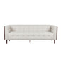 Contemporary Mid-Century Charm 3 Seater Sofa With Button Tufted Waffle Stitching