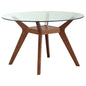 Flynn - 5 Piece Glass Top Dining Table Sets And Chairs - Brown