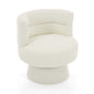 Swivel Accent Chair, 360° Rotating Design With Ergonomic Support For Living Room, Bedroom & Home Office - Cream White