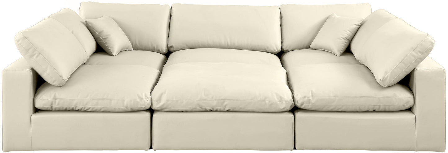 Comfy - 6 Piece Faux Leather Sectional
