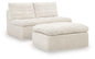 Fannin - 2 Armless Chairs With Ottoman (Set of 3) - Ivory