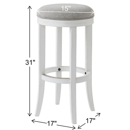 Backless Swivel Stool With Upholstered Seat