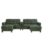 Modern Sectional Sofa U-Shaped With Movable Ottomans, tooth Speakers, LED Lights And Modular Storage