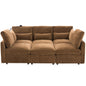 Modern Modular U-Shaped Sofa Bed With Movable Ottoman, USB Ports, Phone Holder